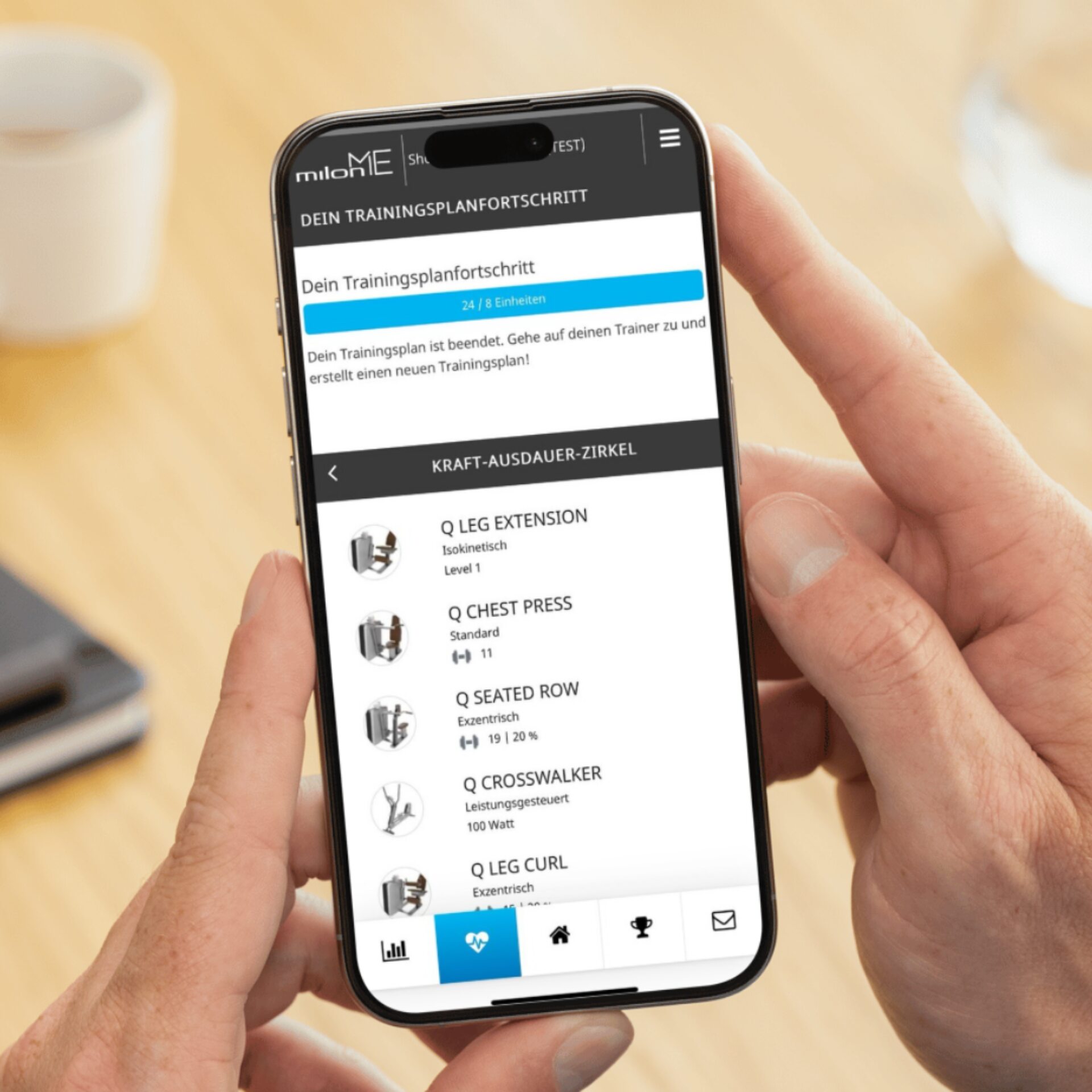 1 zu 1 Stockbild Milon App